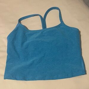 Beyond Yoga Blue Spacedye Slim Racerback Cropped Tank
